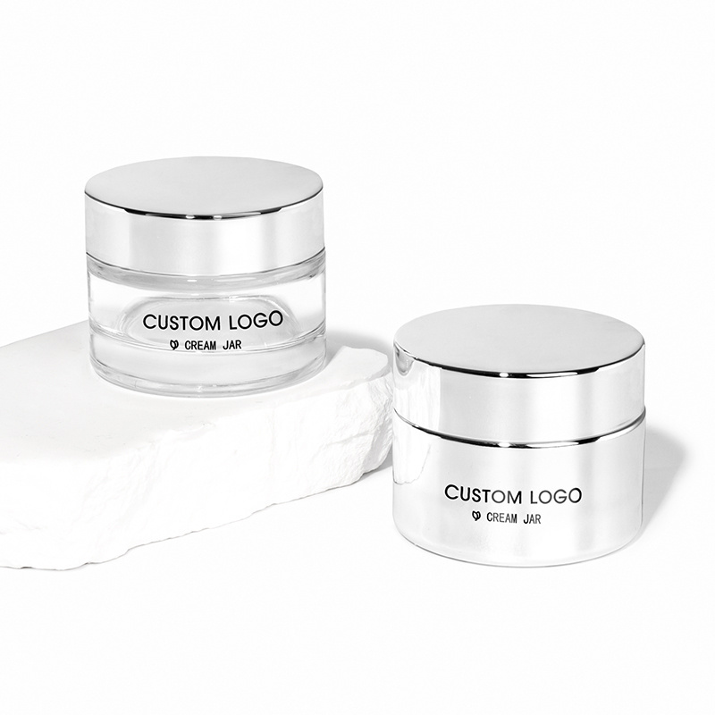 30ML 50ML 100ML Cosmetic Empty Skin Face Care Cream Luxury Glass Body Butter Jars With Screw Lid