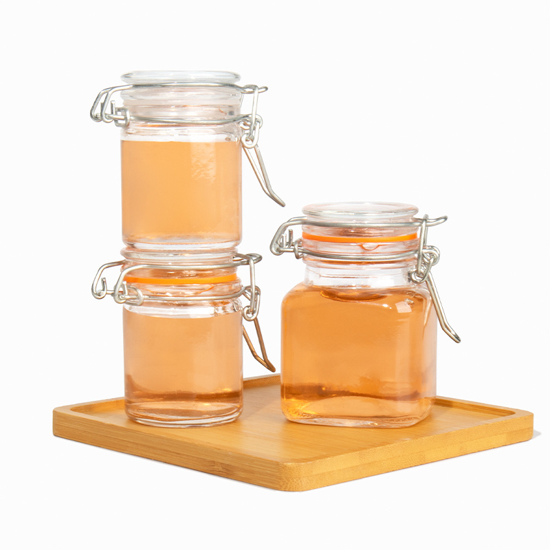 Wholesale Round Square 45ml 75ml 100ml Small Food Storage Jam Candy Glass Jar Swing Top Glass Jar