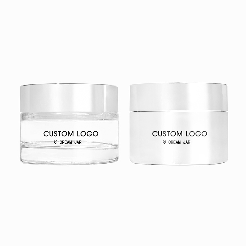 30ML 50ML 100ML Cosmetic Empty Skin Face Care Cream Luxury Glass Body Butter Jars With Screw Lid