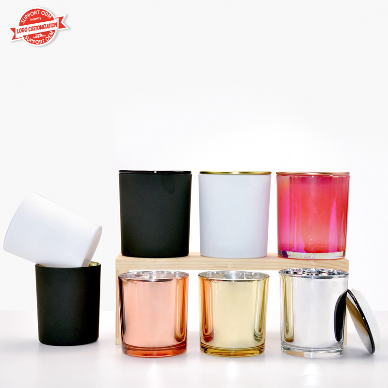 Wholesale Empty Candle Bottle Scented Glass Candle Jar Transparent Cups Aroma Candle Holders