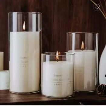 Luxury high-end glass candlestick Home decoration empty Glass Candle Jars Soy Wax Candle Packaging Candle Holders