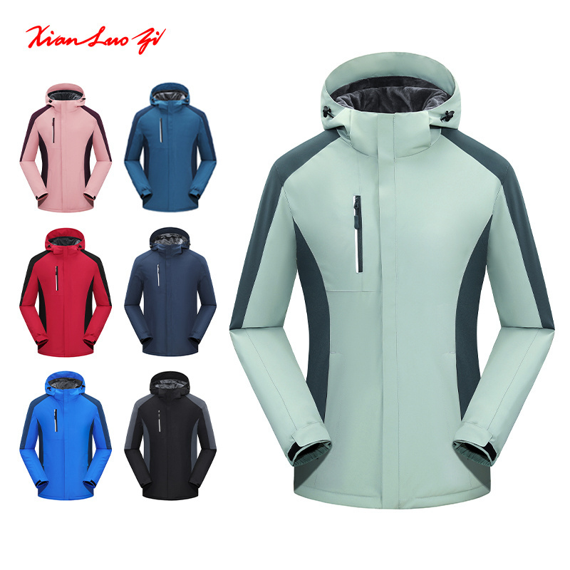 Outdoor windproof jacket Waterproof jacket garment combined with a jacket for men and women