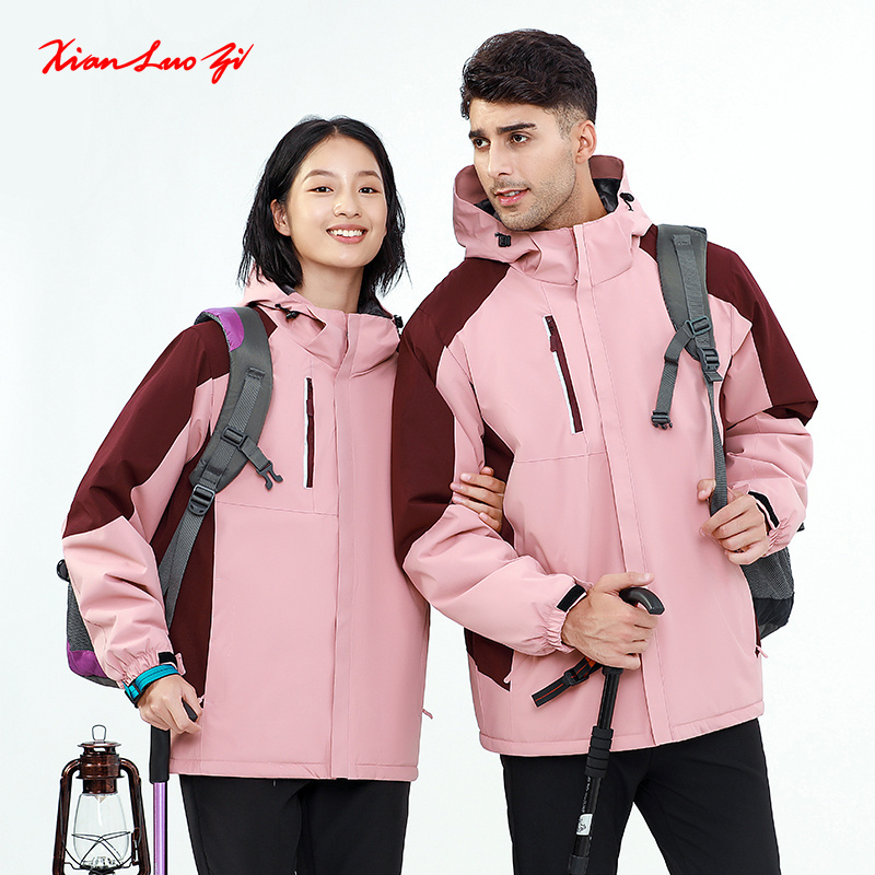 Outdoor windproof jacket Waterproof jacket garment combined with a jacket for men and women