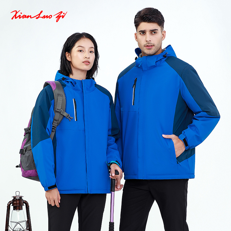 Outdoor windproof jacket Waterproof jacket garment combined with a jacket for men and women