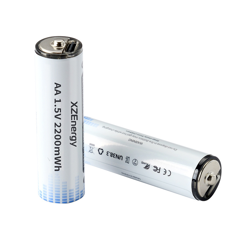 Hot Sale Lithium Ion Battery Manufacturer 1.5V R6 AA Type C USB Rechargeable AA Dry  Battery