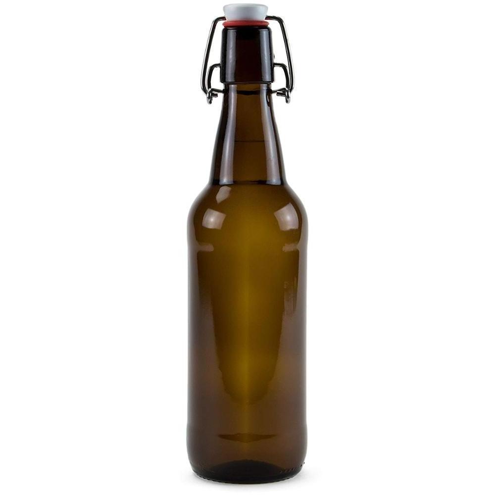 11OZ 16OZ 25OZ 32OZ  Home Brewing Glass Amber Beer Bottle with Easy Wire Swing Cap For Beverage