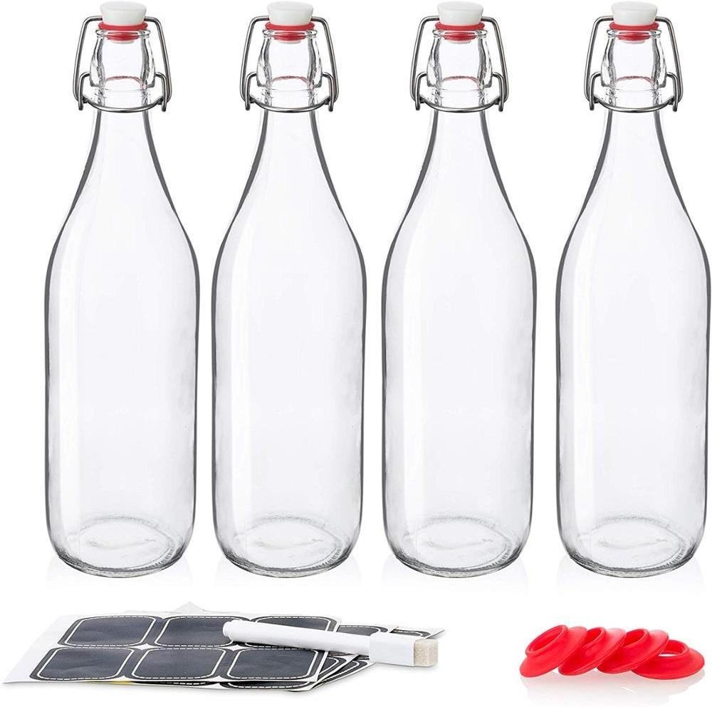 1Liter Glass Bottle Flip Top Cap 33OZ Beverage 1000ml With Swing Stopper Used In Kitchen For Kombucha