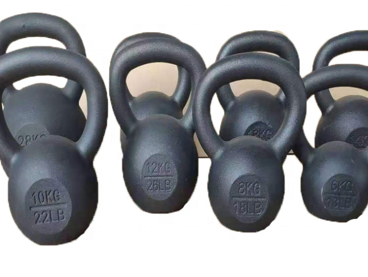 Fitness Wholesale Black Cast Iron Kettlebell Customer Logo Cast Iron Kettlebell