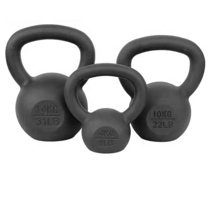 Fitness Wholesale Black Cast Iron Kettlebell Customer Logo Cast Iron Kettlebell