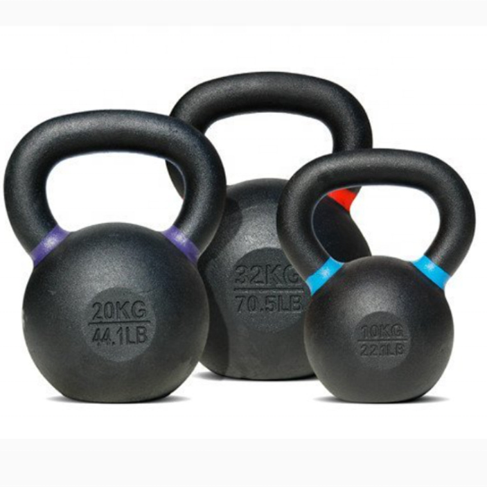 Fitness Wholesale Black Cast Iron Kettlebell Customer Logo Cast Iron Kettlebell