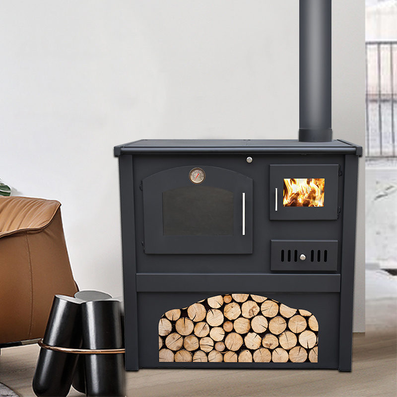 High quality wood burning stove with double doors firewood stove with oven