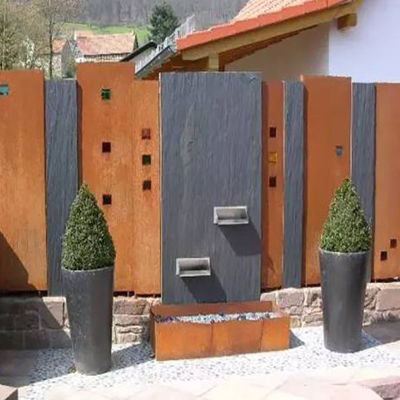 Modern Corten Steel Metal Entrance Wrought Iron Gate And Fences