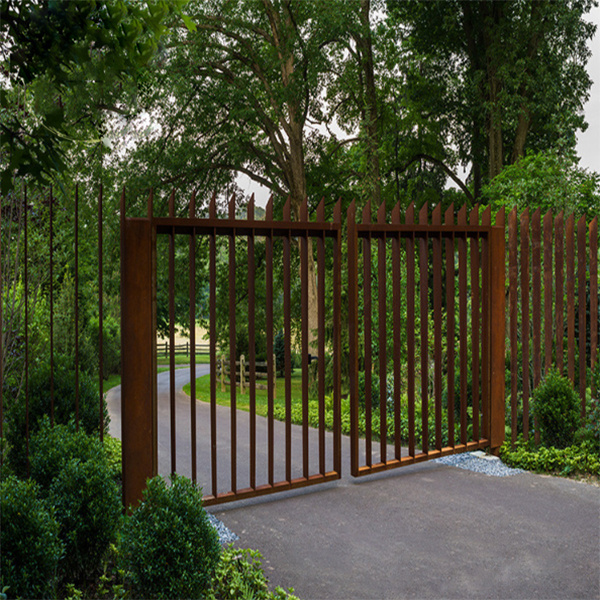 Modern Corten Steel Metal Entrance Wrought Iron Gate And Fences