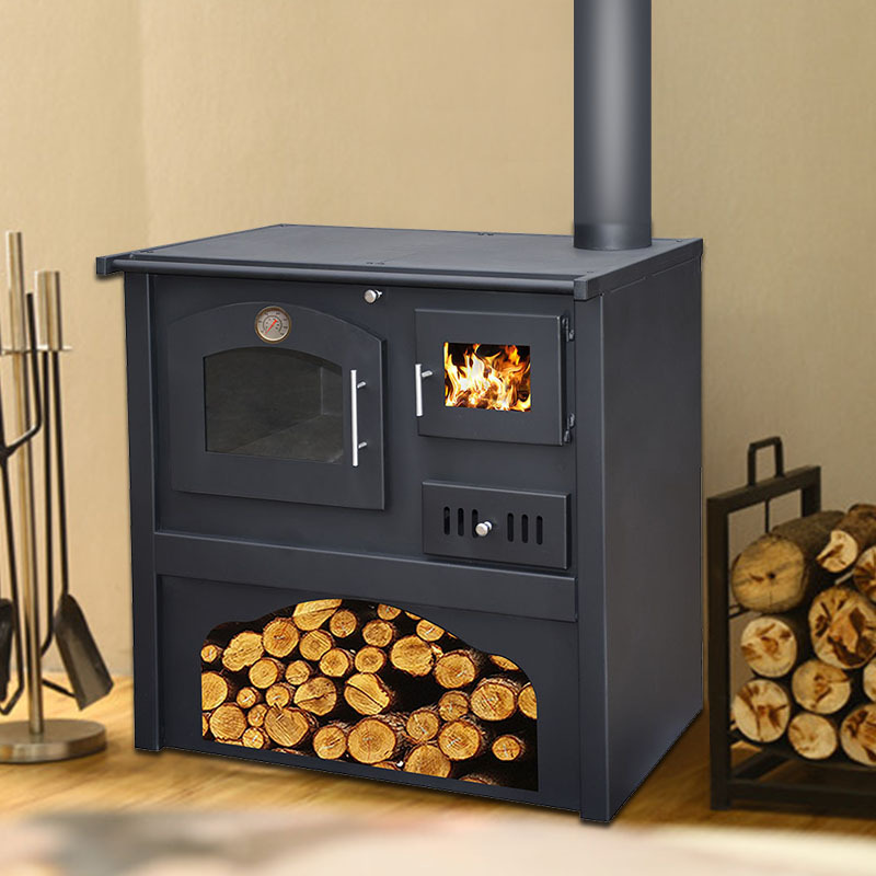 High quality wood burning stove with double doors firewood stove with oven