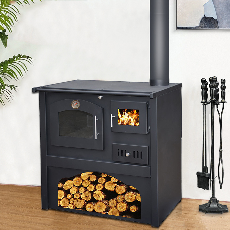 High quality wood burning stove with double doors firewood stove with oven