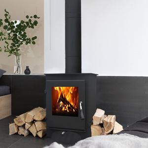 New Design Factory Price Cold Rolled Steel Wood Burning Stove with Long Chimney