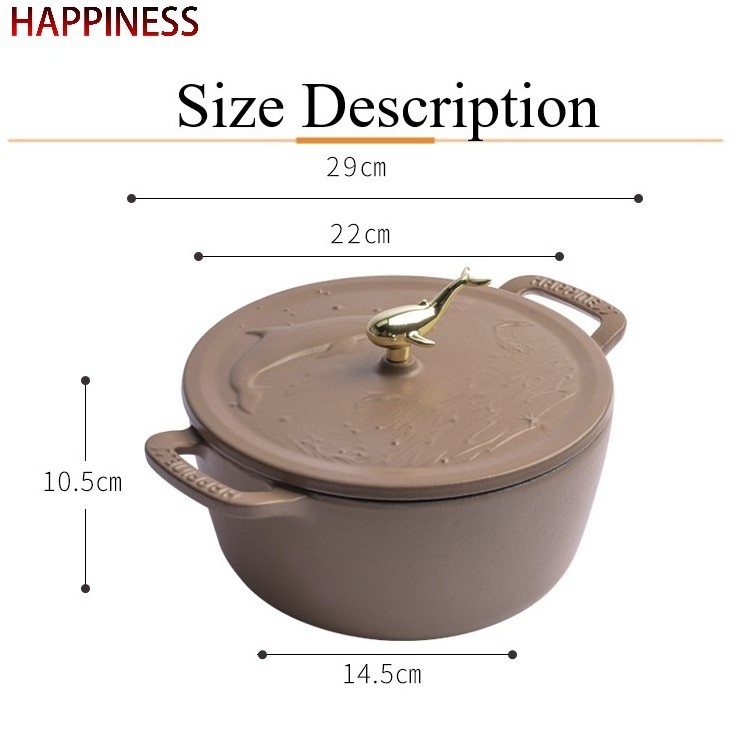 China'S Original Manufacturers Enamel Cast Iron Soup Pot With Handle Kitchenware Set Cooking Utensils