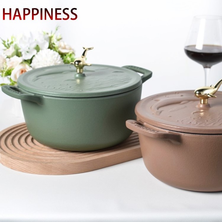 China'S Original Manufacturers Enamel Cast Iron Soup Pot With Handle Kitchenware Set Cooking Utensils