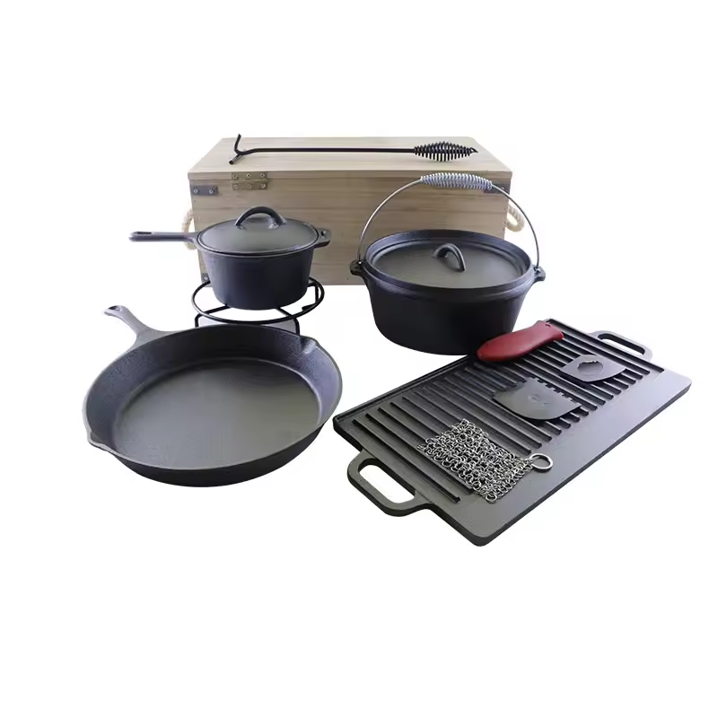 Large Capacity Cookware Sets Camping Cookware Cast Iron Camping Cookware For Outdoor