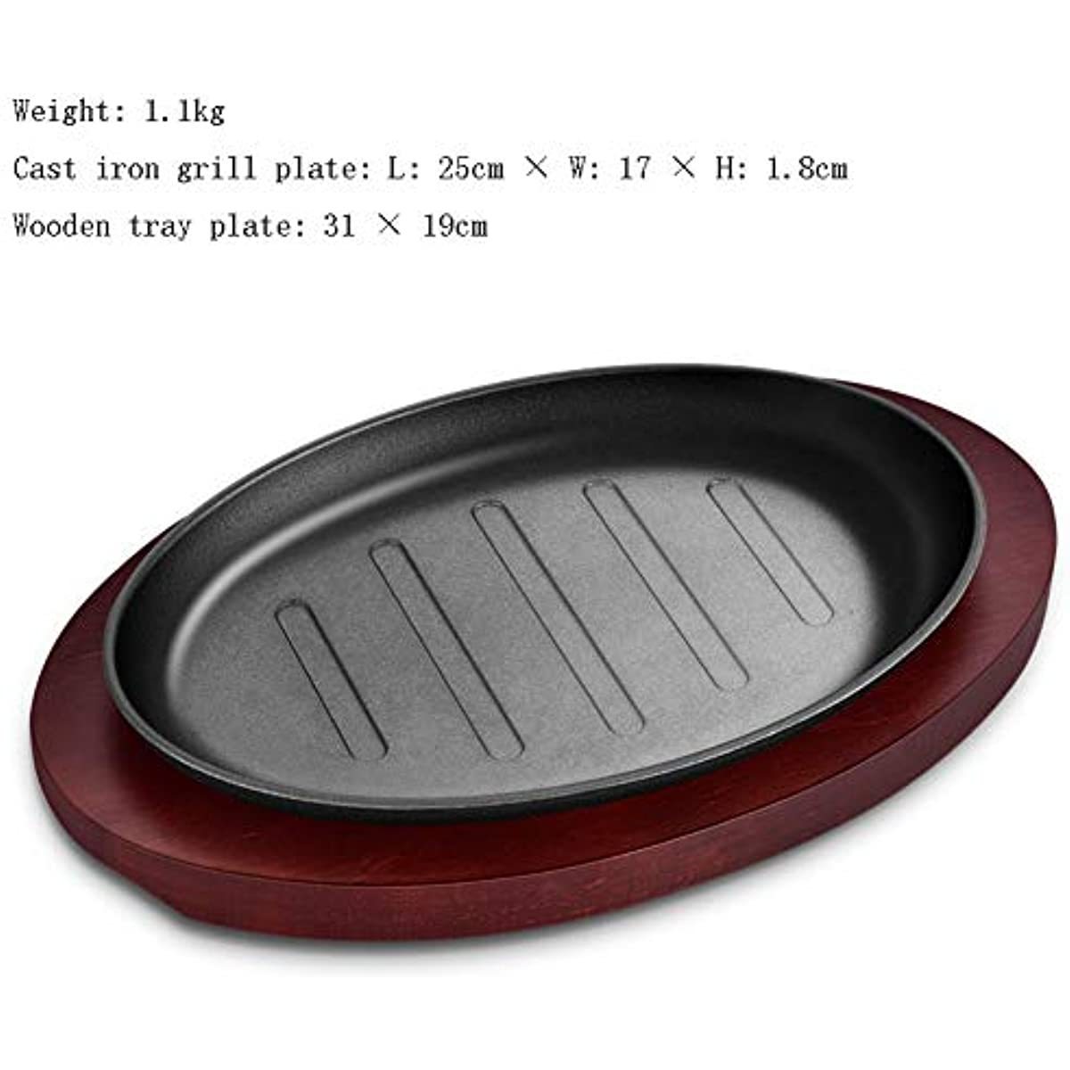 Hot Selling 2023 Cast Iron Cooking Cookware Fajita Skillet Pan With Wooden Tray