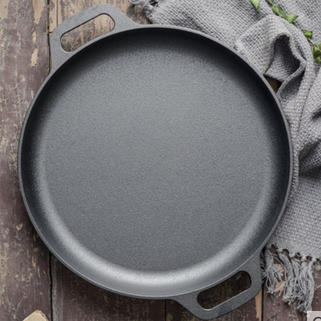 Kitchen Factory Low MOQ Big Size Pizza Pan Non Stick Paella Pan Out Door Crepe Pan Suit for BBQ