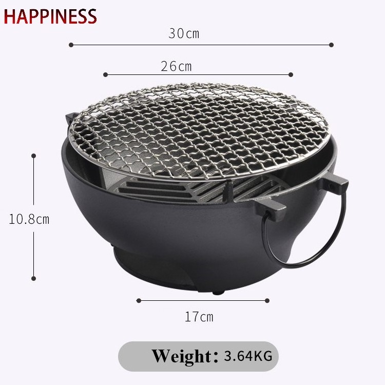 Happiness Cast Iron Outdoor Cauldron Cast Iron Large Fire Pit for Barbecue Camping