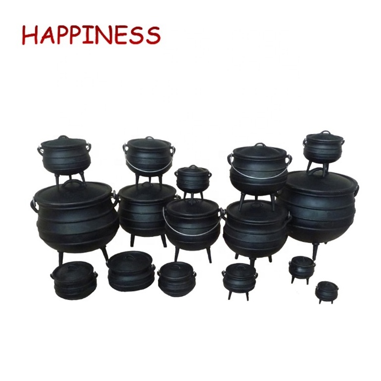 Low MOQ Wholesale Cast Iron Enamel Potjie Pot with Three Legs Cauldron