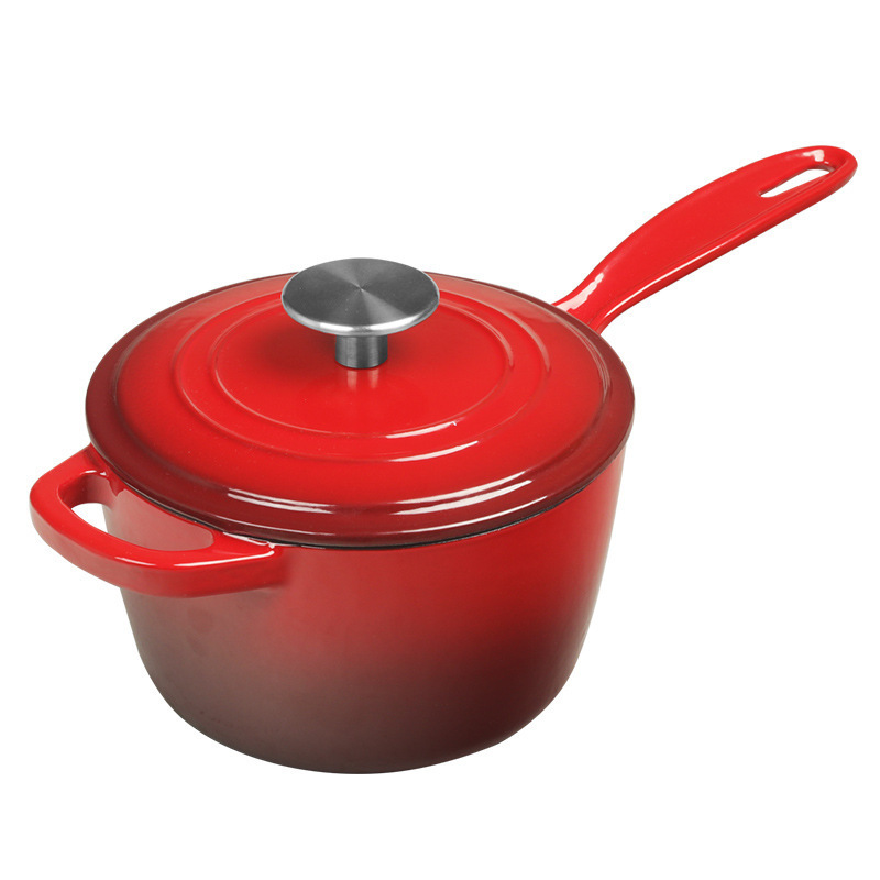 Hot Selling 2023 Cast Iron Cooking Cookware Nonstick Sauce Pan with Lid