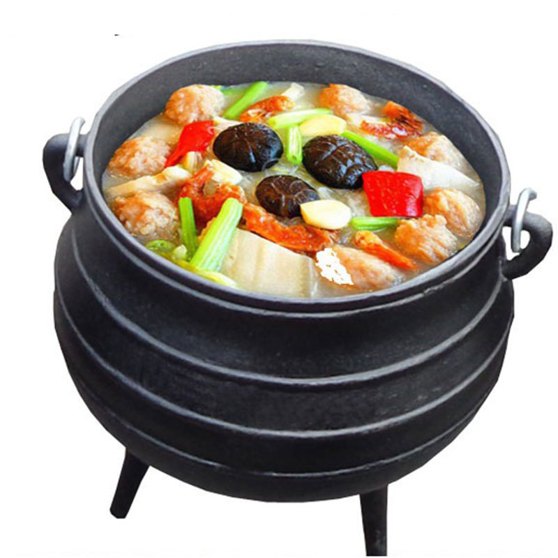 Low MOQ Wholesale Pre-Seasoned Giant Cauldron African Potjie Pot with Lid