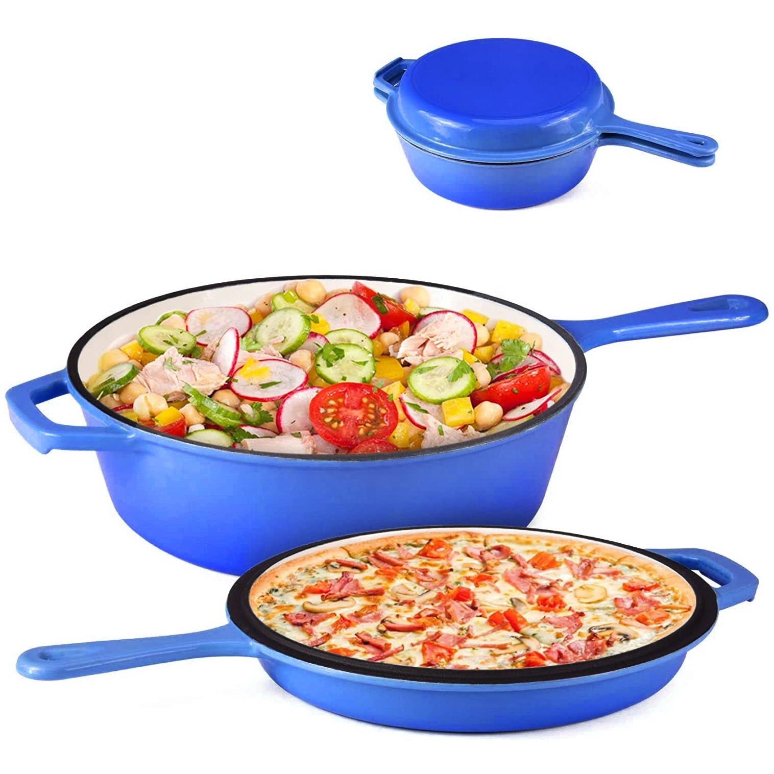 Factory Outlet Price Cast Iron Enamel Cooking Pots and Pans Cast Iron Combo Cooker