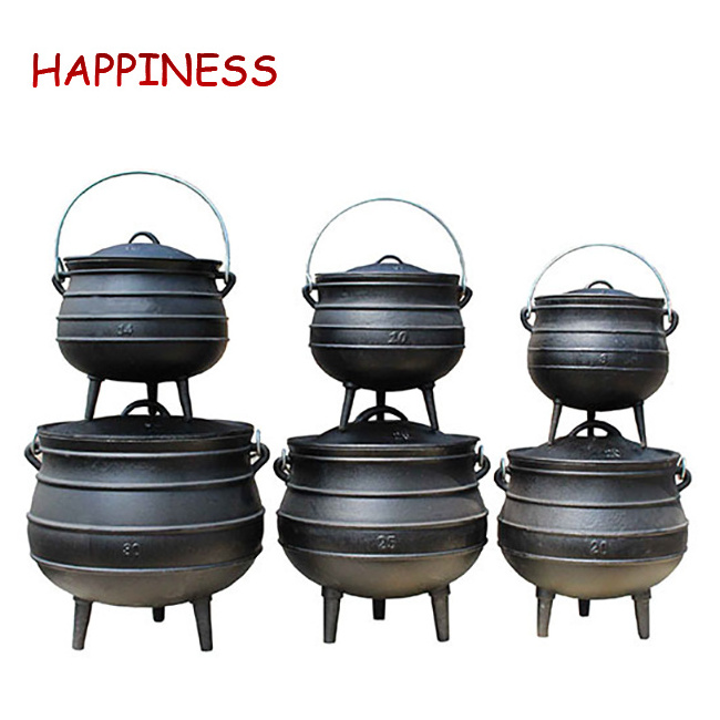 Low MOQ Wholesale Pre-Seasoned Giant Cauldron African Potjie Pot with Lid