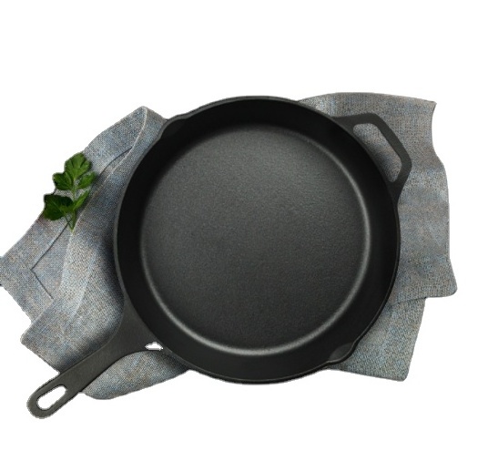 High quality pre-seasoned cast iron frying pan for out door cooking BBQ