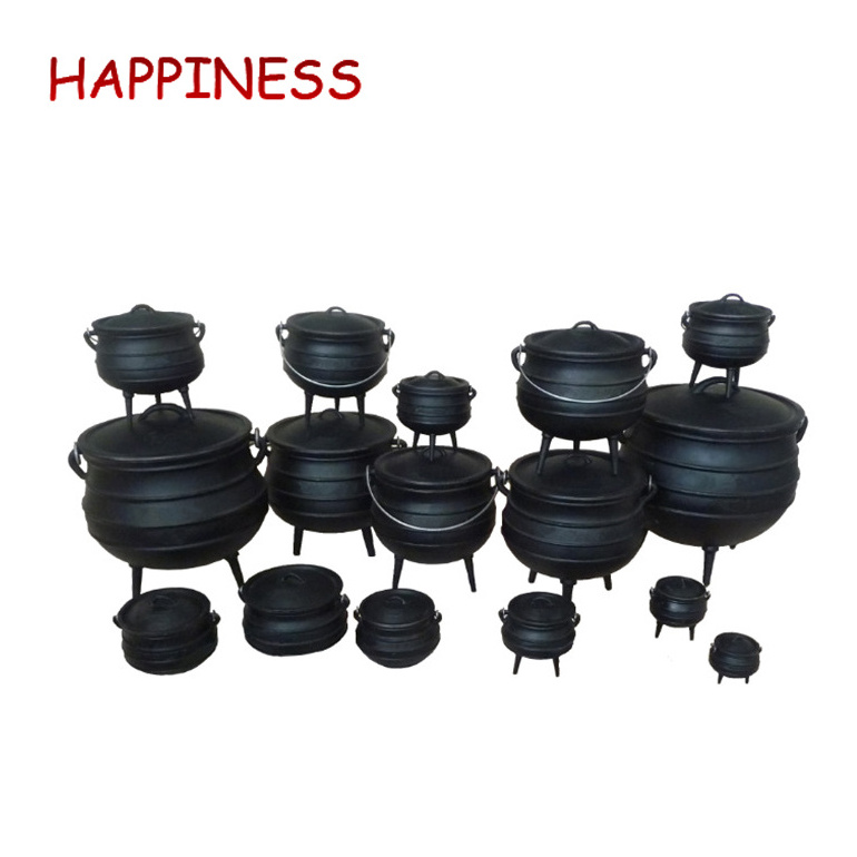 Pre-seasoned Oil Traditional African Cooking Cast Iron Large Potjie Pot for Camping