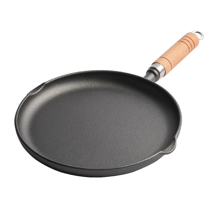 ODM/OEM Wholesale Cast Iron Pancake Fry Pan Tawa Pizza Pan Non-Stick Crepe Pan