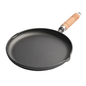 ODM/OEM Wholesale Cast Iron Pancake Fry Pan Tawa Pizza Pan Non-Stick Crepe Pan