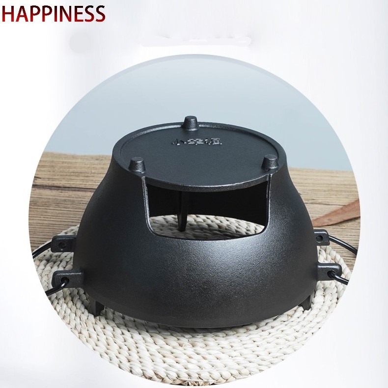 Happiness Cast Iron Outdoor Cauldron Cast Iron Large Fire Pit for Barbecue Camping