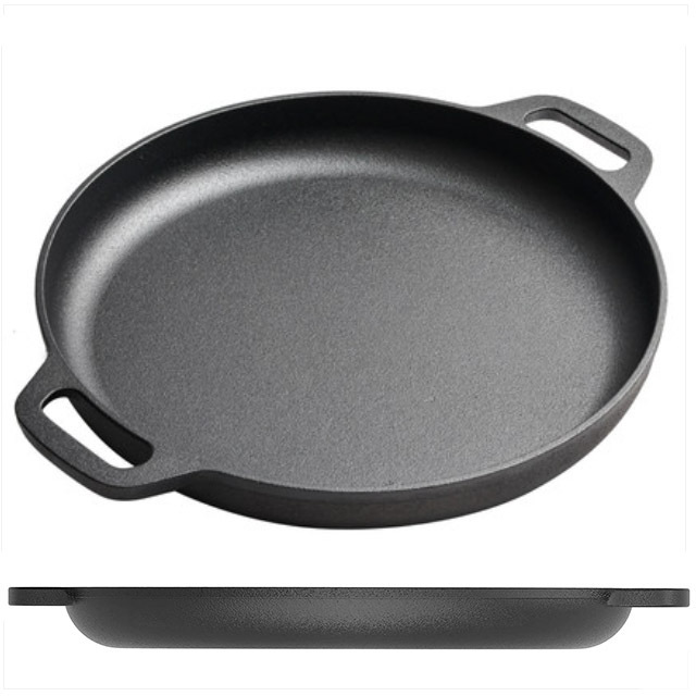 Kitchen Factory Low MOQ Big Size Pizza Pan Non Stick Paella Pan Out Door Crepe Pan Suit for BBQ