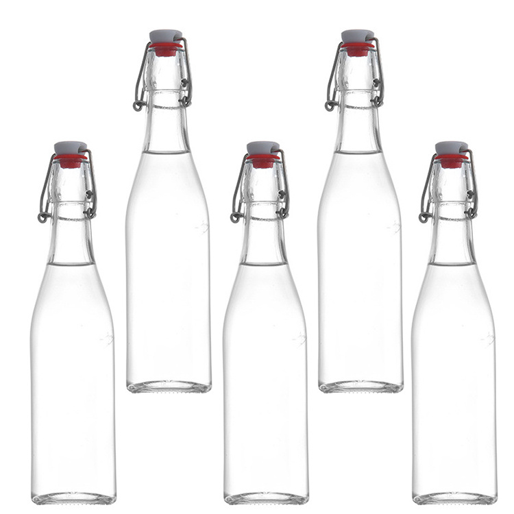 Best selling factory direct wholesale hot stamping food package sustainable classic glass swing top bottle 4 oz 8 oz 16 oz 32 oz