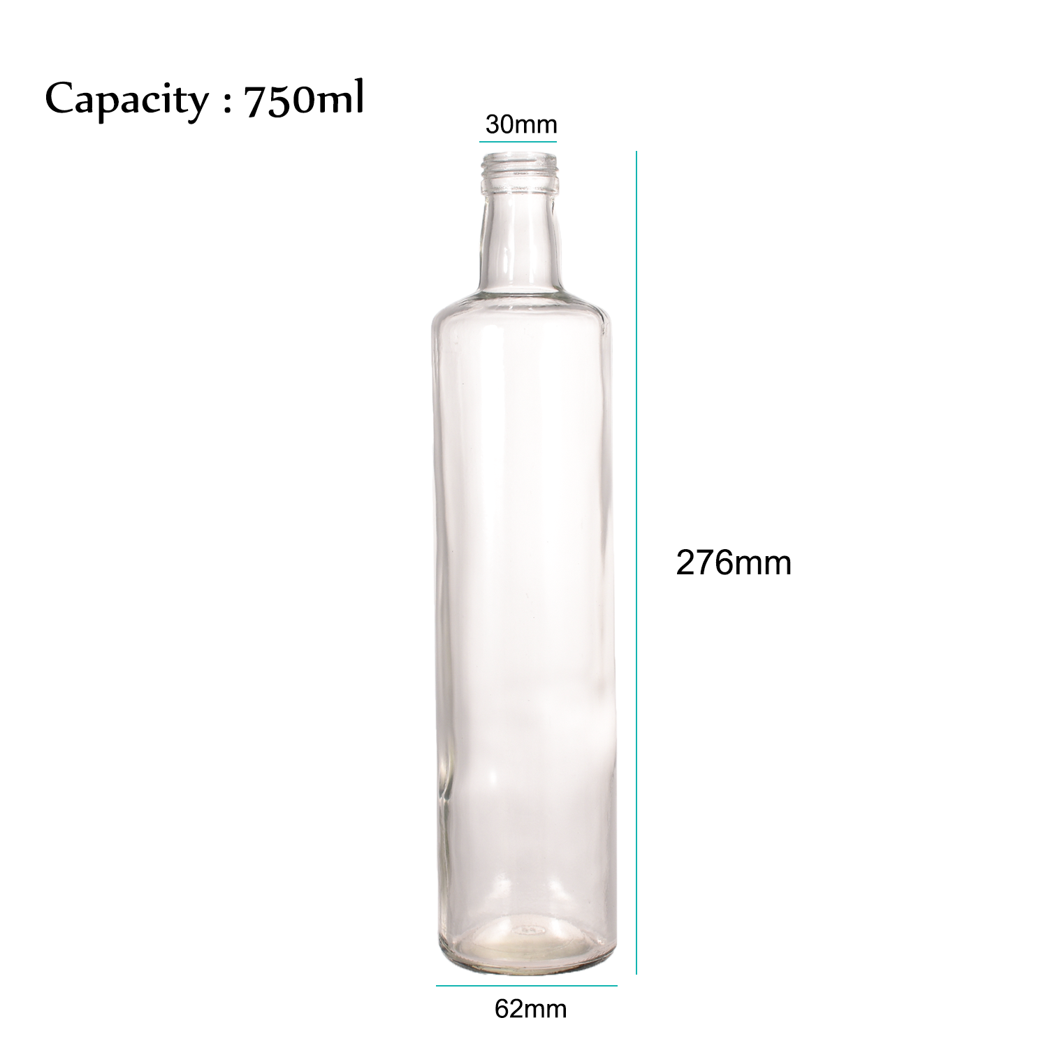 Newest 750ml Transparent Dorica Salad Sesam Oil Storage Glass Bottle 25oz With Seal Caps Aluminum Lid