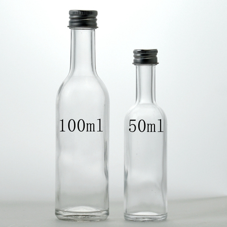 2oz 50ml Mini Glass Bottle Alcohol Drink Liquor Wine Whisky Bottle With Screw Lid Miniature Bottle For Spirits