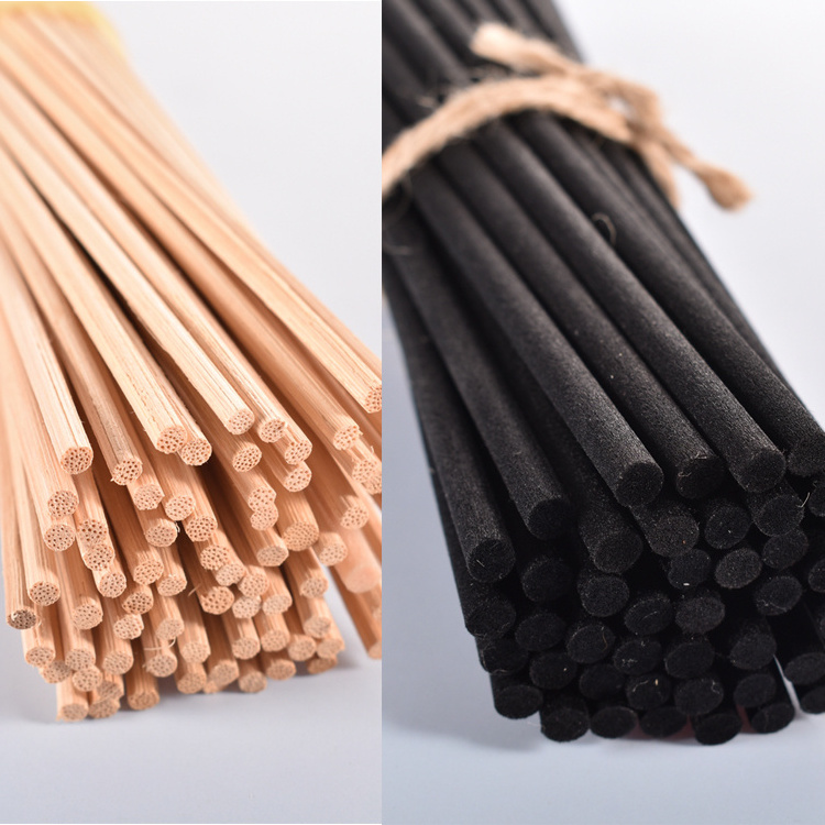 Factory wholesale different colors 3mm 4mm 5mm aroma reed diffuse rattan sticks fiber sticks black diffusion fragrance sticks