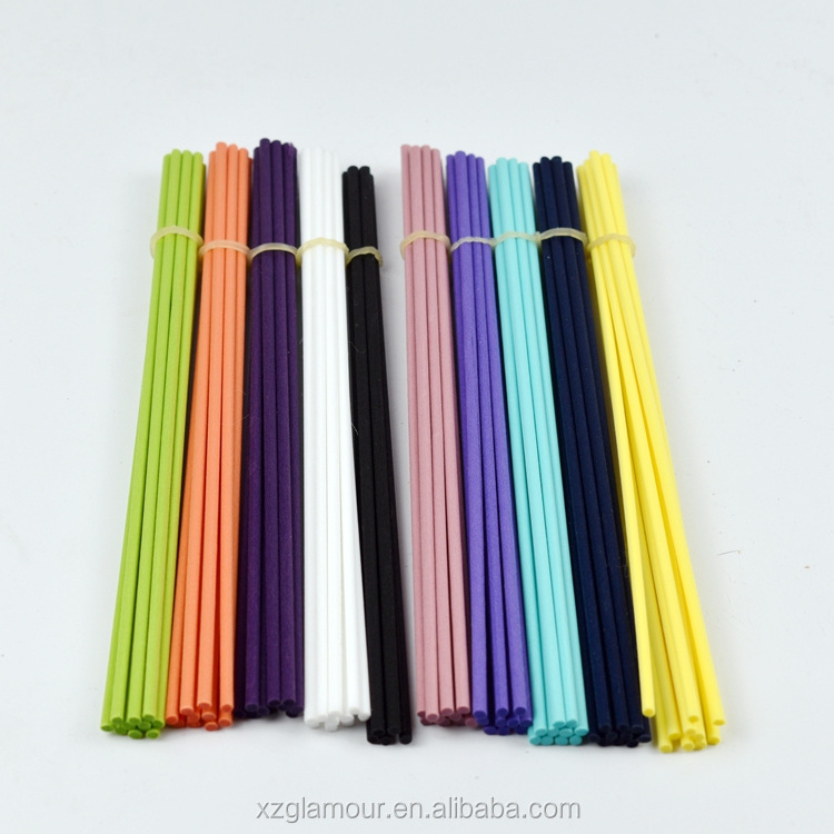 Factory wholesale different colors 3mm 4mm 5mm aroma reed diffuse rattan sticks fiber sticks black diffusion fragrance sticks