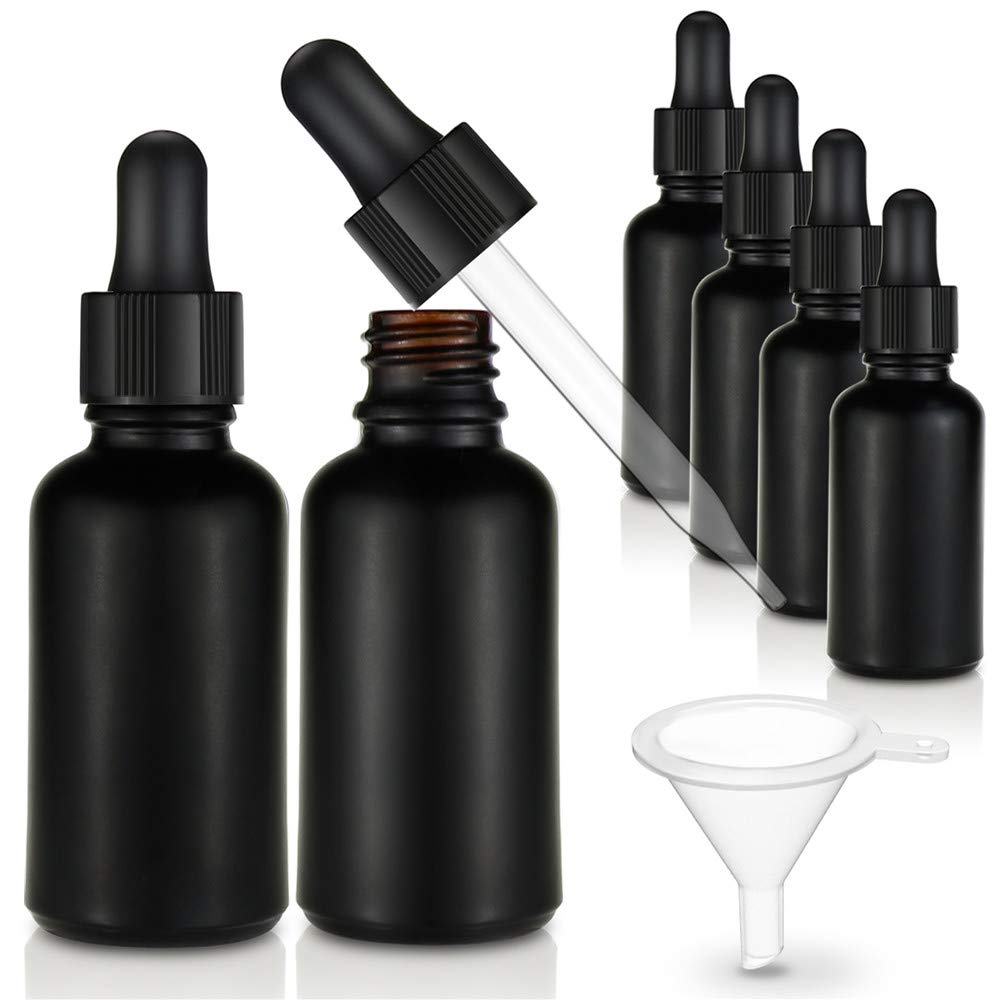 30ml Frosted Black Glass Dropper Bottles 1oz Beard Oil Dropper Bottle Flask Cosmetic Perfume Packing PUMP Sprayer Clear Guangyao