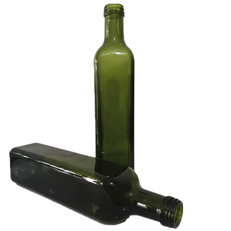 Kitchenware Food Grade Empty Square Marasca 1 Liter Glass Olive Oil Bottles