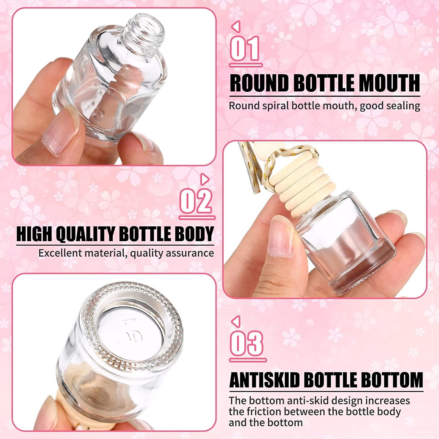 Wholesale car air freshener car perfume glass bottle 10ml diffuser bottler refill perfume bottle