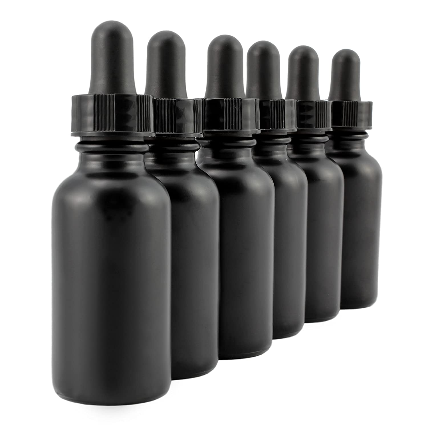 30ml Frosted Black Glass Dropper Bottles 1oz Beard Oil Dropper Bottle Flask Cosmetic Perfume Packing PUMP Sprayer Clear Guangyao