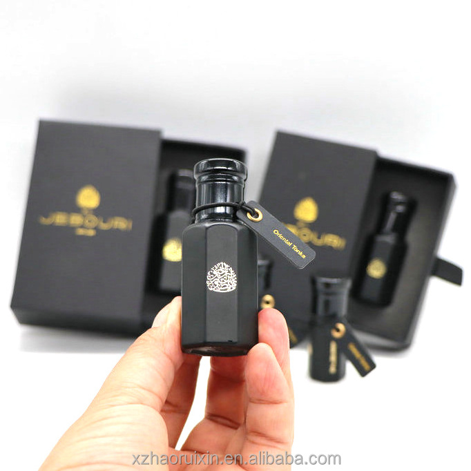 3ml 6ml 12ml Black Attar Glass Oud Oil Perfume Tola Bottle With Packaging Box