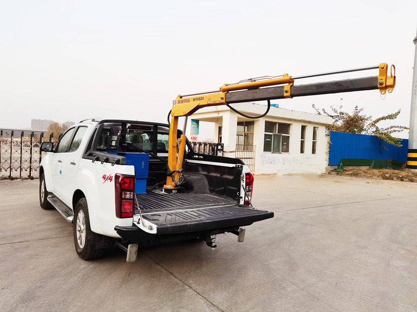 Mini 1 ton pickup trailer truck mounted crane manufacturer direct sales