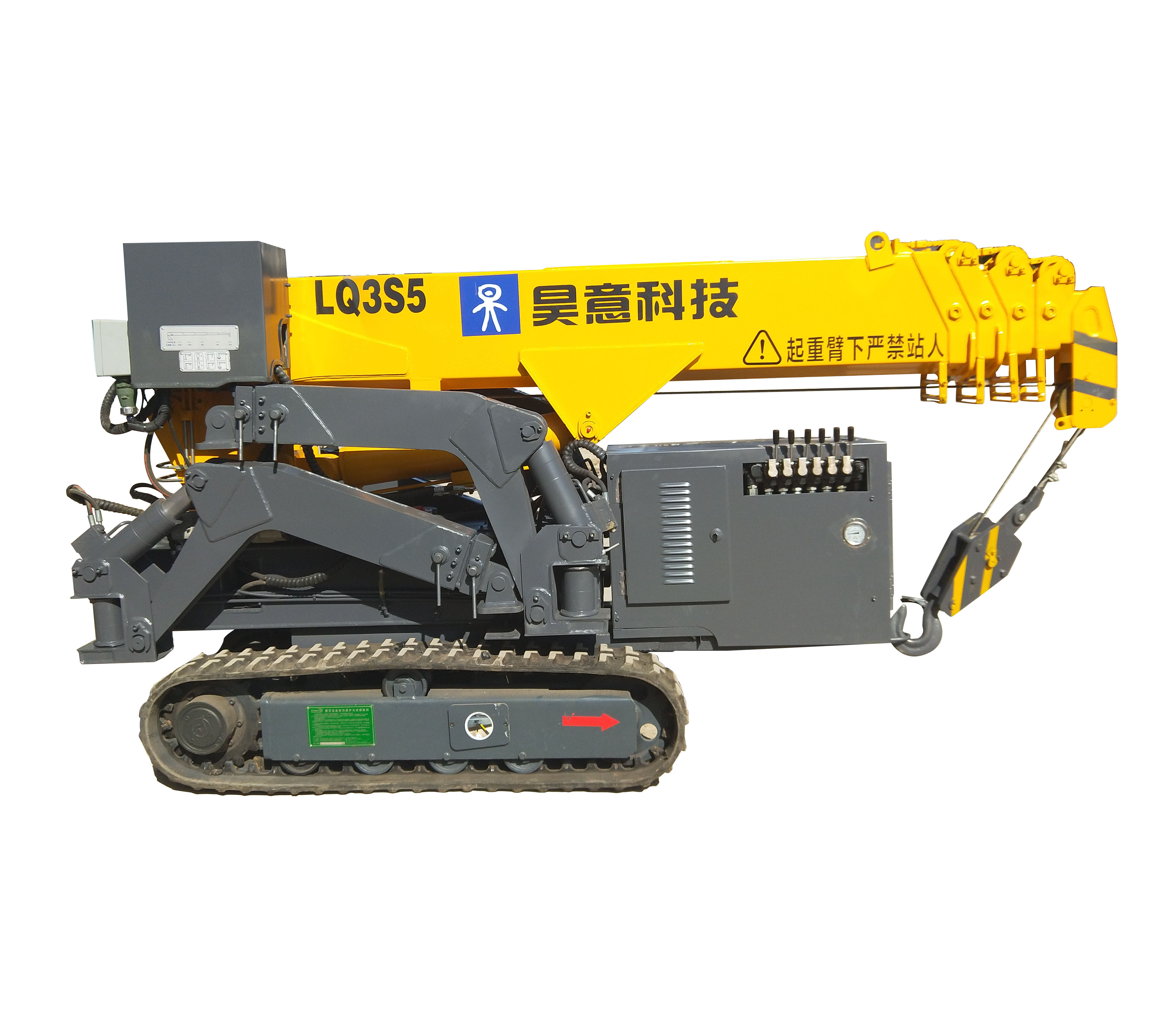 3 ton small crawler crane spider crane price low with 5 booms radio control high quality new for sale