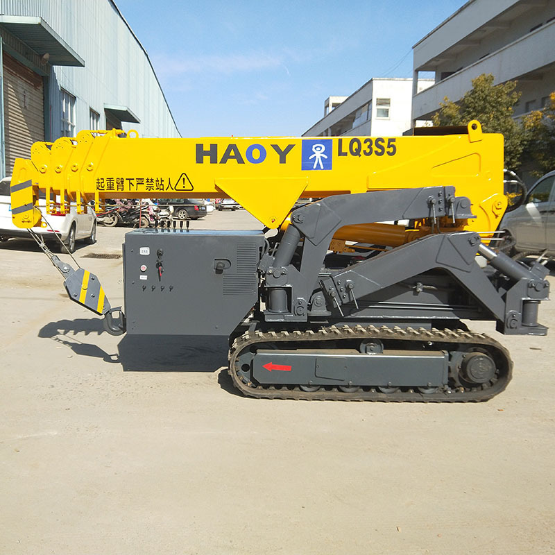 3 ton small crawler crane spider crane price low with 5 booms radio control high quality new for sale